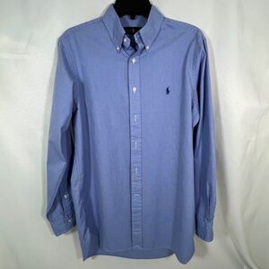 Polo Ralph Lauren Men's Dressy Blue Button Down Preppy Shirt Business Academia